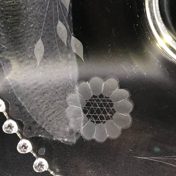 Rare Candlewick Corn Flower etched Hughes14" Hostess Plate - Picture 4 of 4